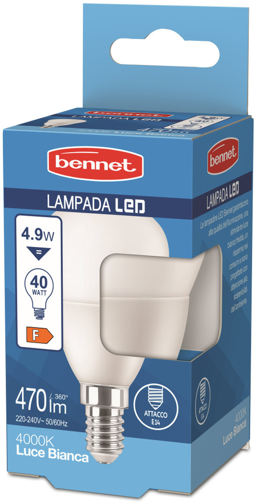 Lampadina Led A Sfera 40w E14 Luce Fredda Bennet - Foto 1