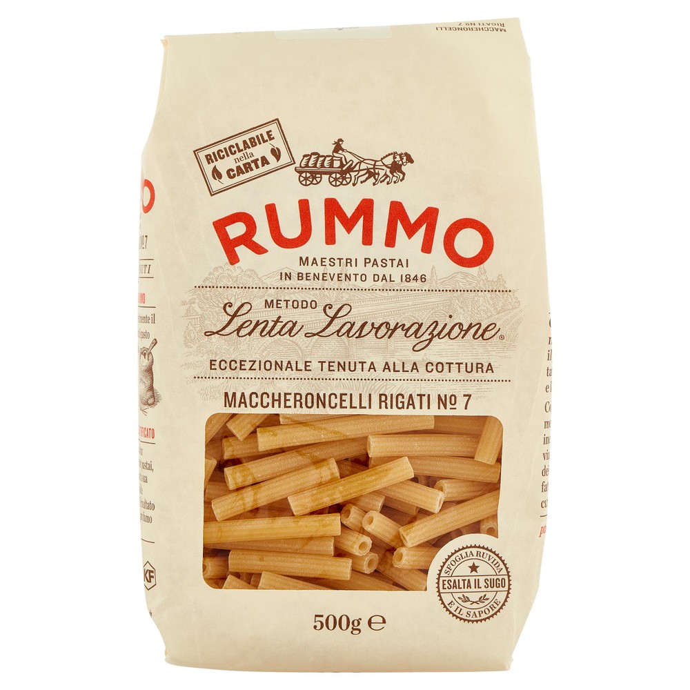 Pasta Maccheroncelli Rigati N.7 Rummo - Foto 1