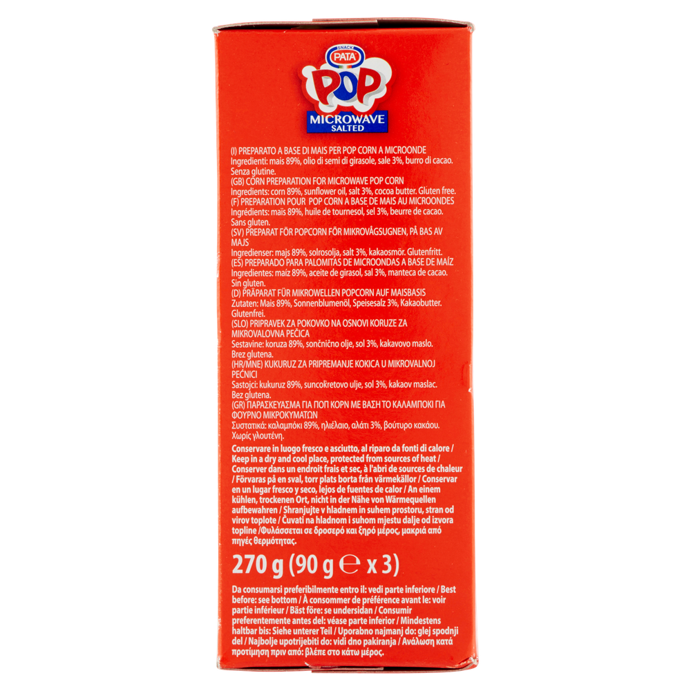 Popcorn Per Microonde Salati 3x90g Pata - Foto 2