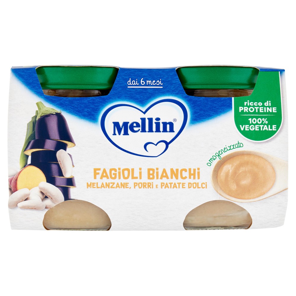 Mellin Omogeneizzato Fagioli Bianchi/Melanzane - Foto 1