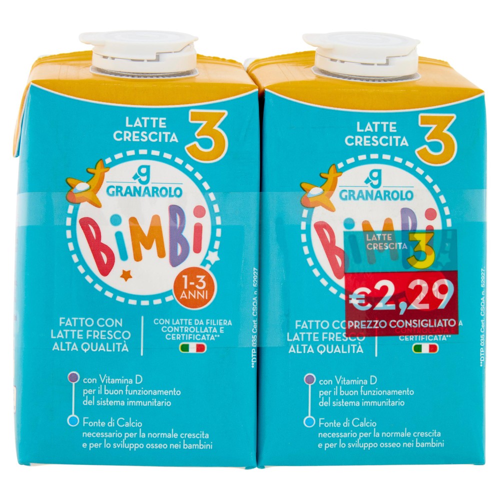 Latte Crescita 3 2x500 Ml. Granarolo Bimbi - Foto 1