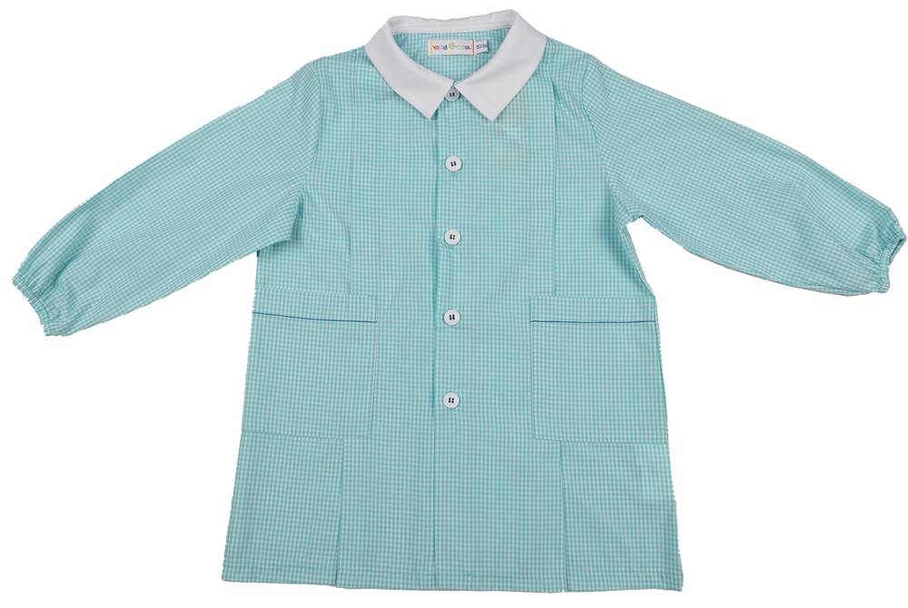 Grembiule Asilo Bambino 4 Anni Vichy Verde - Foto 1