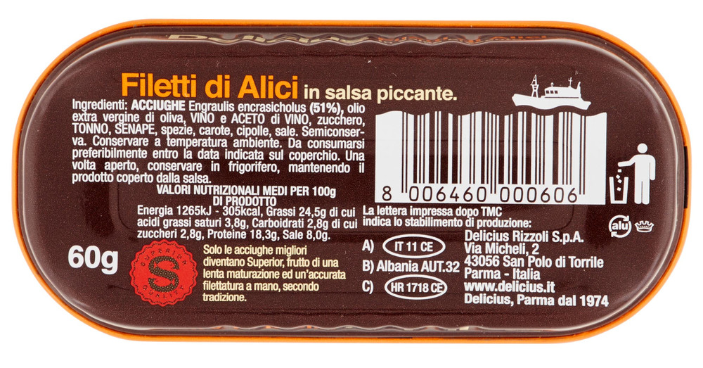 Filetti Di Alici In Salsa Piccante Delicius - Foto 3
