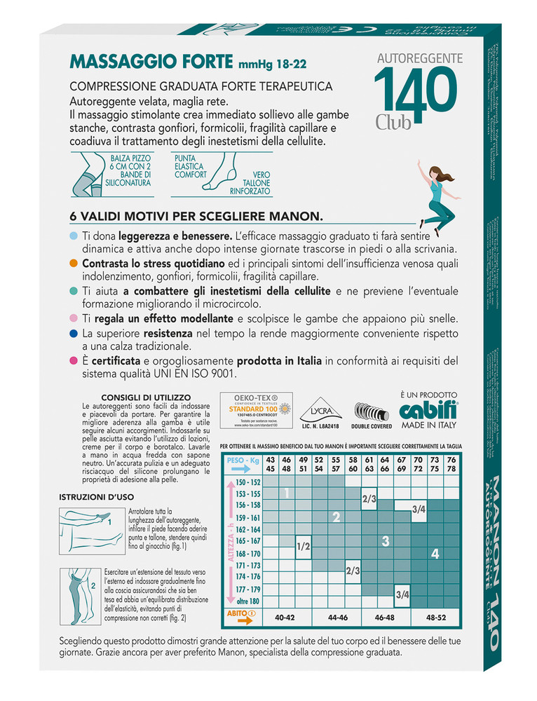 Calze Autoreggenti Donna Tg 4 Nero 140 Denari Manon - Foto 2