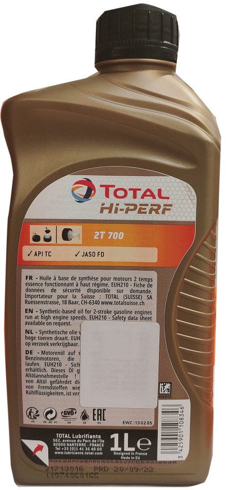 Olio Lubrificante Per Moto 2t 1l Hi Performance Total Sport - Foto 2