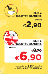 Culotte Bambina 6/7 Anni Bianco Con Cuori Delinea