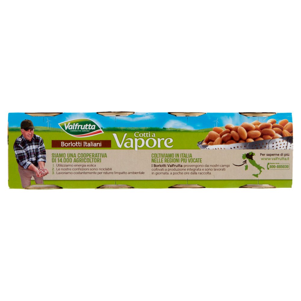 Fagioli Borlotti Italiani Cotti A Vapore 4x140g Valfrutta - Foto 3