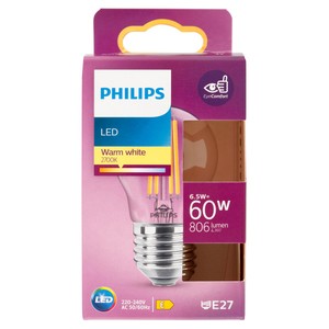 Lampadina Led Filamento Sfera 60w Attacco E27 Luce Calda Philips