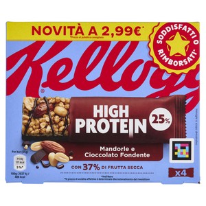 Barretta High Protein Alle Mandorle E Cioccolato Dark 4x35g Kellog's - Foto 1