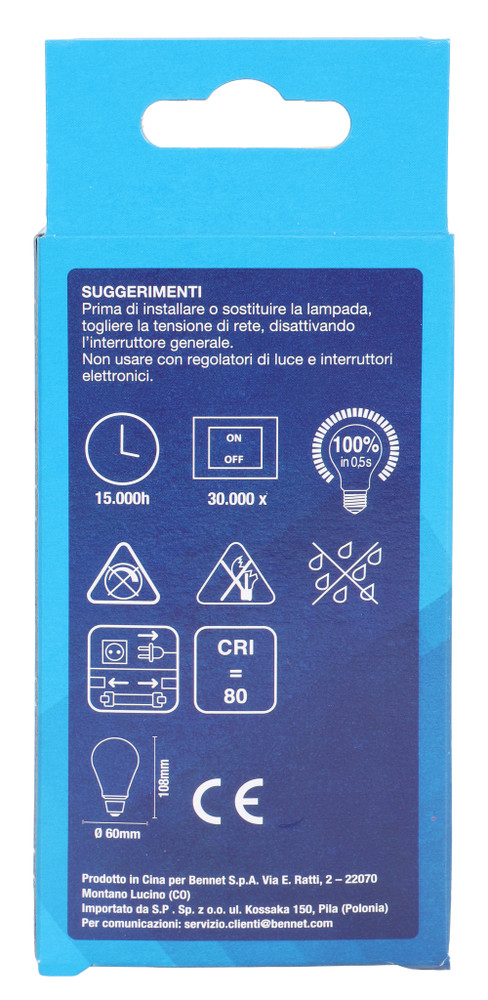 Lampadina A Fil.Led Goccia 75we27 Luce Calda Bennet - Foto 3