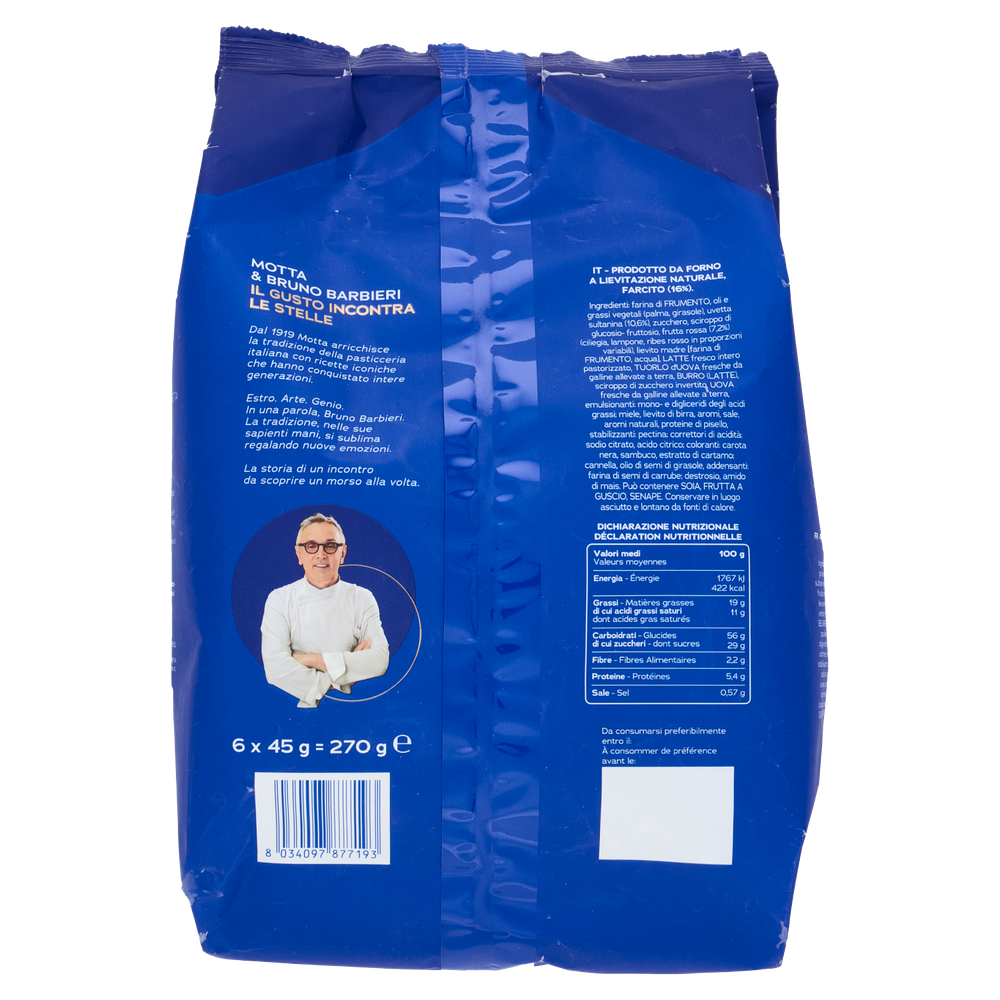 Merendine Danese Con Frutta Rossa E Uvetta 6x45g Motta - Foto 3