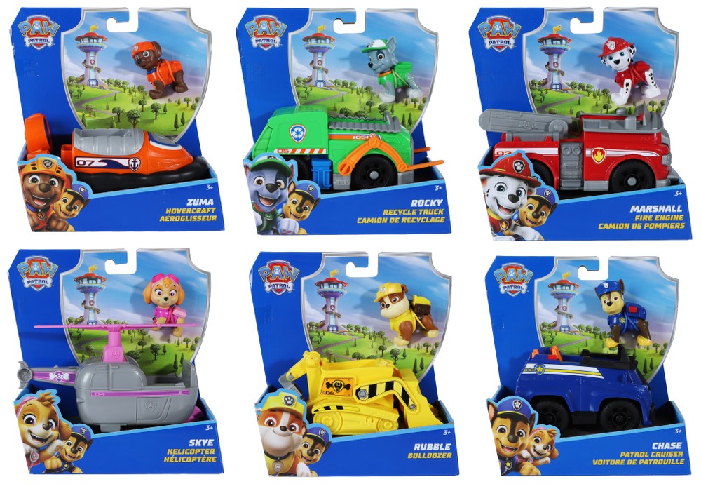 Paw Patrol Basic Vehicle Con Personaggio Assortiti - Foto 1