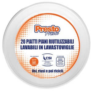 Piatti Piani Riutilizzabili 22cm 20pz Presto - Foto 1