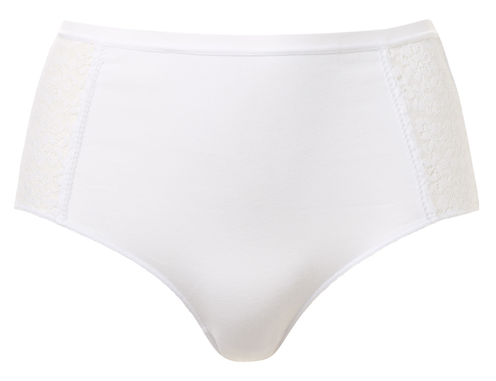 Slip Donna Midi Con Inserti In Pizzo Taglia 4 Bianco Golden Lady - Foto 1