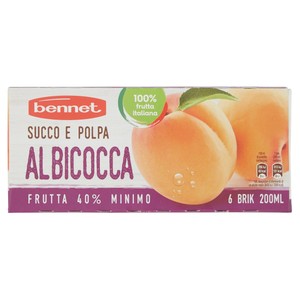 Succo E Polpa Di Albicocca 6x200 Ml. Bennet