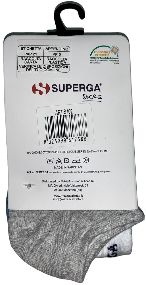 Calze Donna Tg Unica Jeans/Bianco/Grigio Conf Da 3 Superga - Foto 2