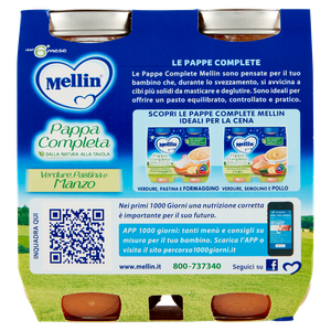 Pappa Completa Dal 6° Mese Pastina Verdure E Manzo 2x250g Mellin