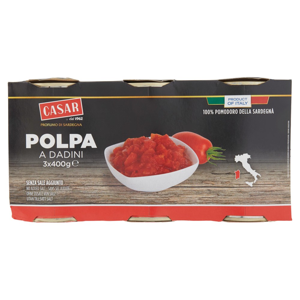 Polpa Di Pomodoro A Dadini 3x400g Casar - Foto 1