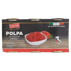 Polpa Di Pomodoro A Dadini 3x400g Casar - Foto 1