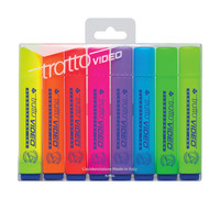 Astuccio 8 Evidenziatori Tratto Video Fila Colori Assortiti Astuccio 8 Evidenziatori Tratto Video Fila Colori Assortiti