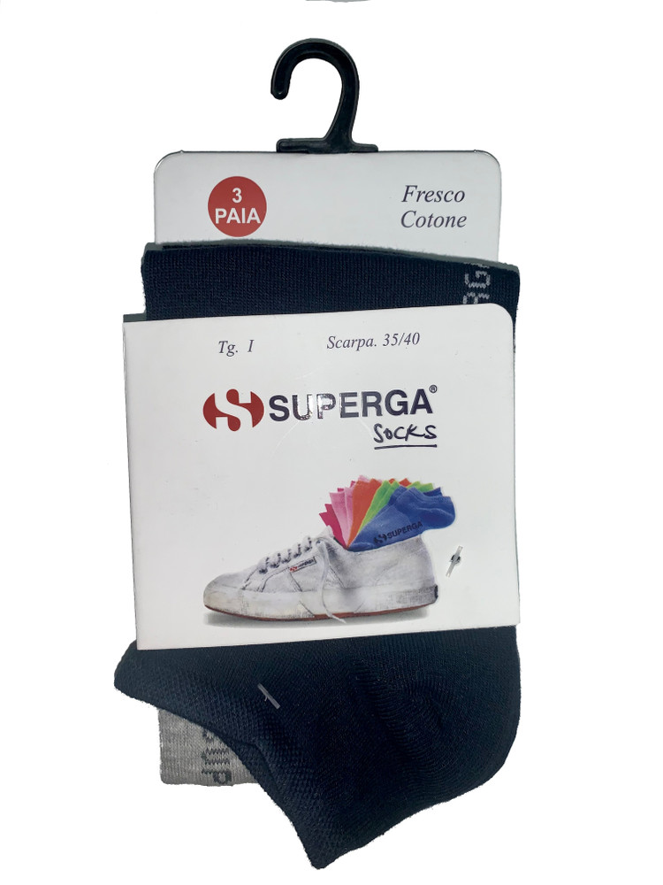 Calze Donna Tg Unica Nero/Grigio/Blu Conf Da 3 Superga - Foto 1