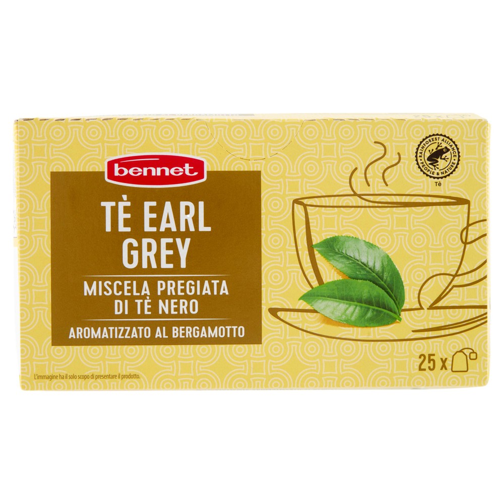Tè Nero Earl Grey Aromatizzato Al Bergamotto 25x2g Bennet - Foto 1