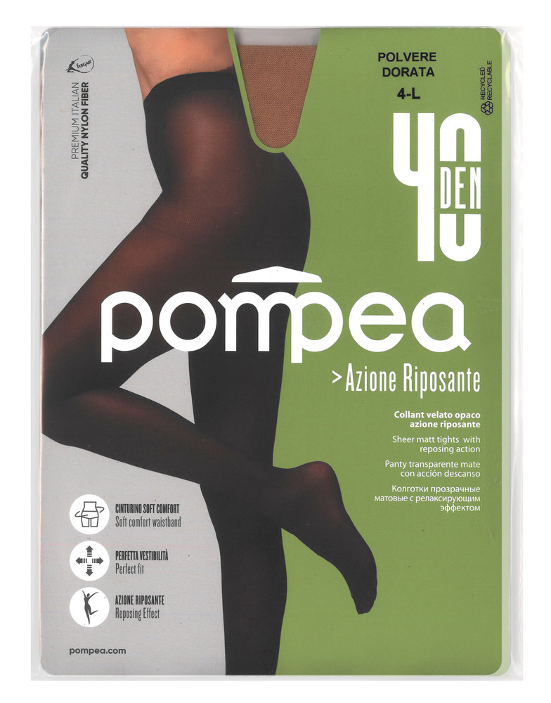 Collant Riposante Tg 4 Polvere Dorata 40 Denari Pompea - Foto 1