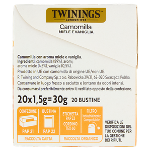 Camomilla Aromatizzata Miele E Vaniglia 20x1,5g Twinings - Foto 2