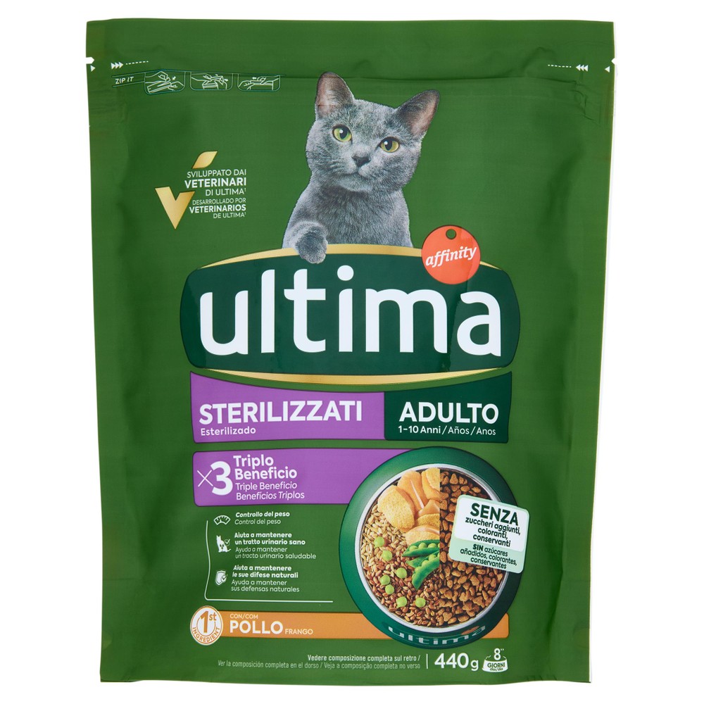 Alimento Secco Per Gatti Sterilizzato Pollo Ultima - Foto 1