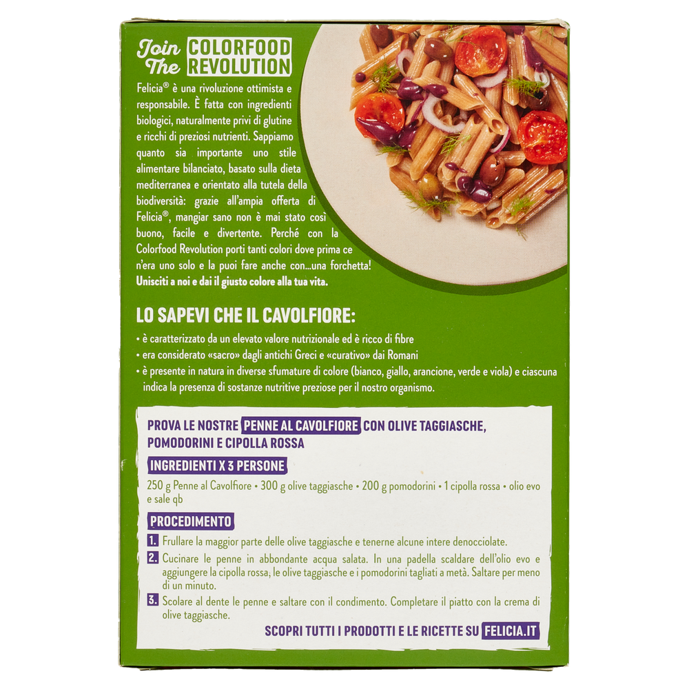 Penne Al Cavolfiore Bio Ricche Di Fibre Felicia - Foto 3