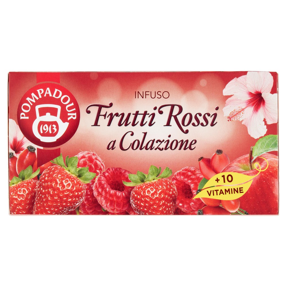 Infuso Ai Frutti Rossi Con 10 Vitamine 20x2,5g Bustine Pompadour - Foto 1