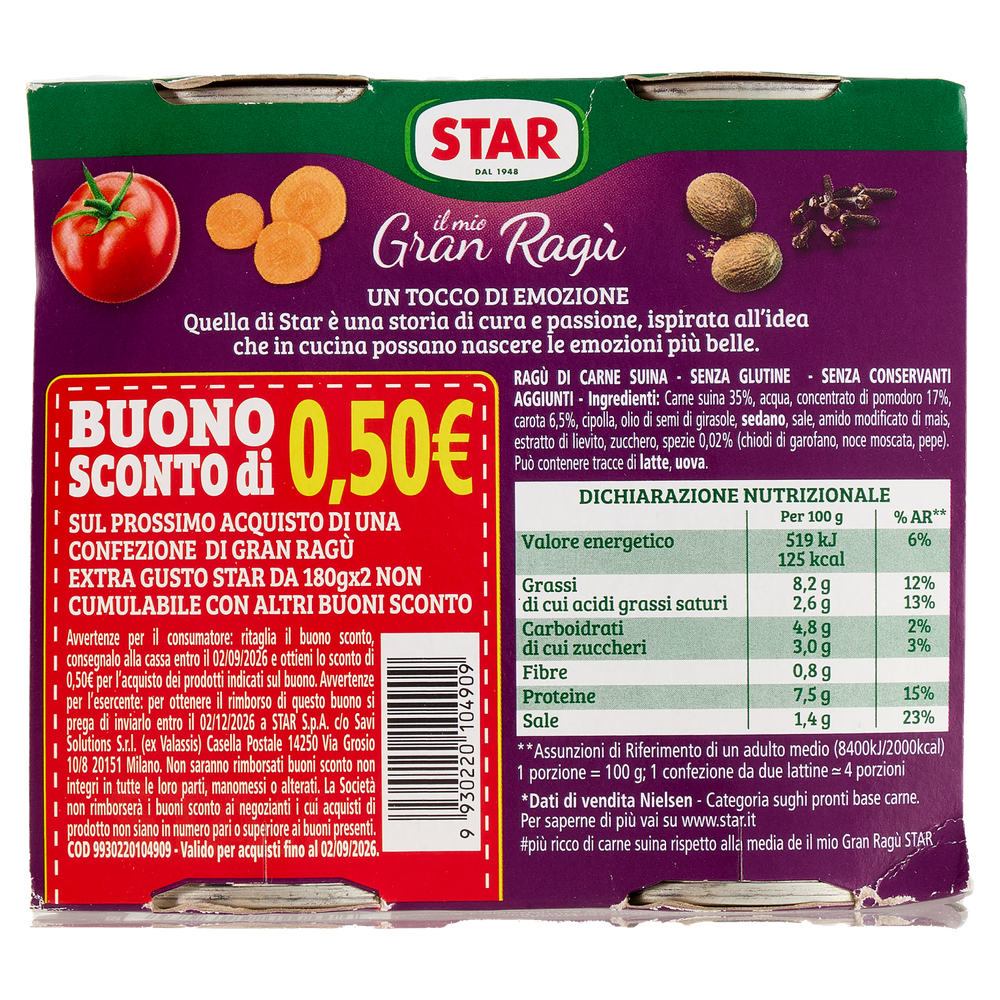 Il Mio Gran Ragu' Extra Gusto 2x180g Star - Foto 3