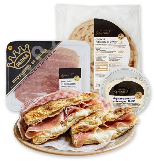 Crescia di Urbino x3 con Prosciutto di Parma e Squacquerone - Foto 1