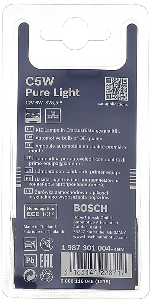 2 Lampadine C5w Bosch
