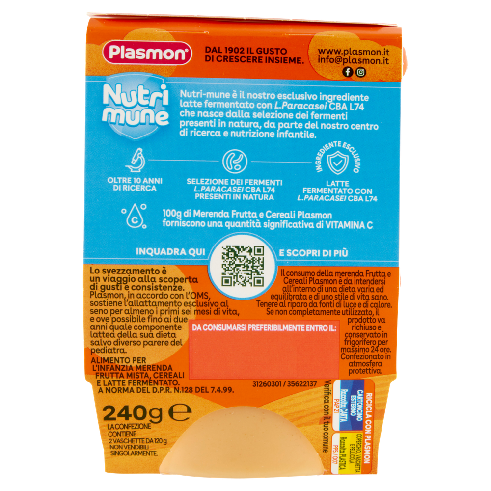 Merenda Frutta E Cereali Nutrimune Plasmon - Foto 3