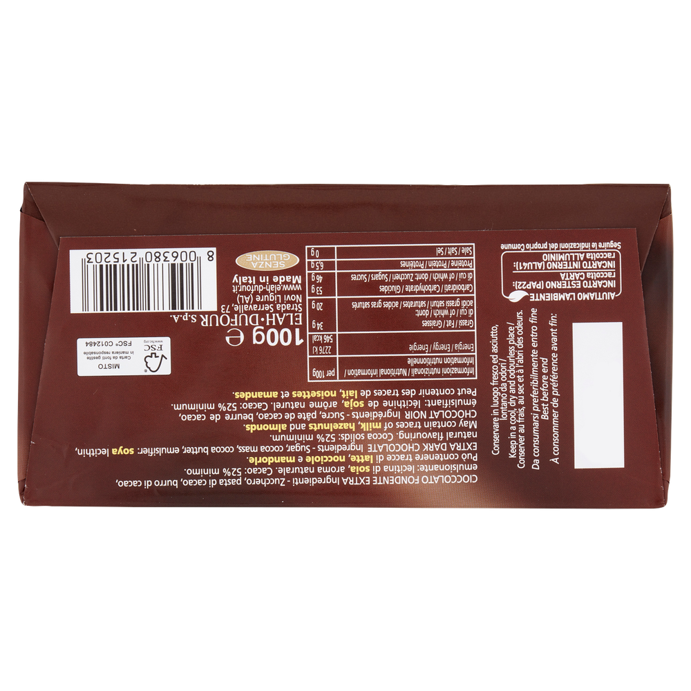 Tavoletta Di Cioccolato Fondente Extra 52% Di Cacao Novi - Foto 3