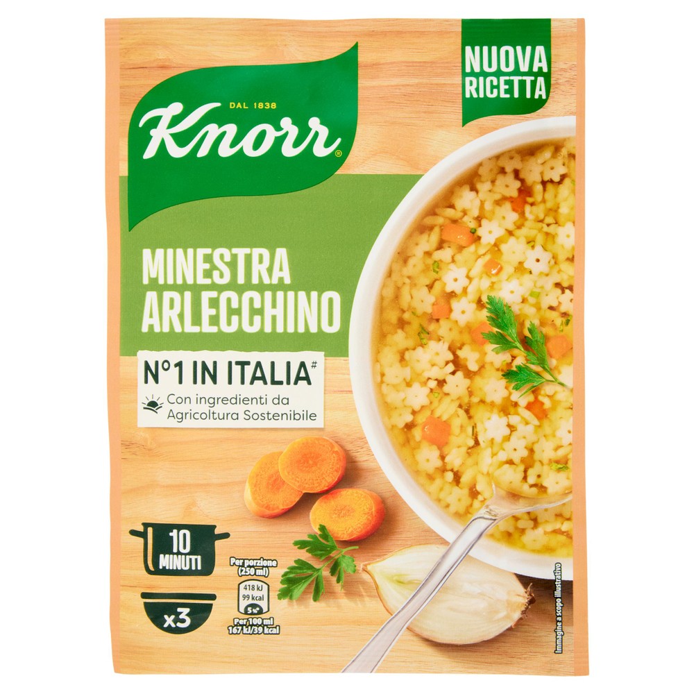 Minestra Arlecchino Pasta In Busta Da Agricoltura Sostenibile Knorr - Foto 1