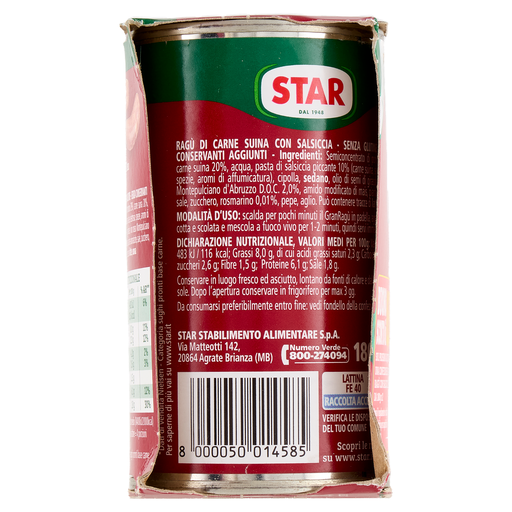 Il Mio Gran Ragu' Con Salsiccia Senza Glutine 2x180g Star - Foto 2