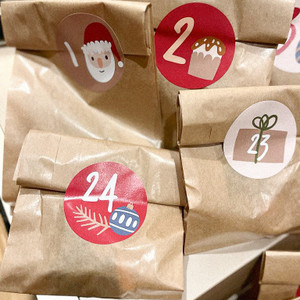 24 Sacchetti Avana + 24 Adesivi Per Calendario Avvento - Foto 2