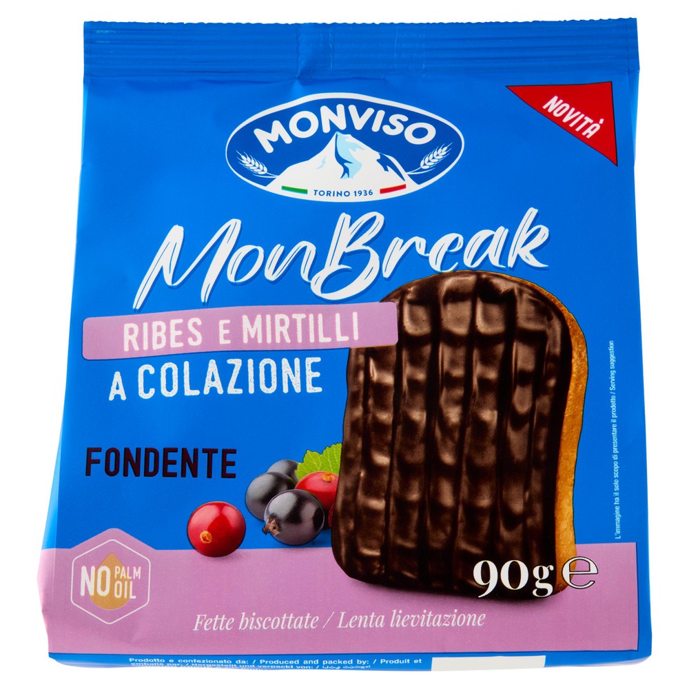 Fette Biscottate Monbreak Con Ribes, Mirtilli E Cioccolato Monviso - Foto 1