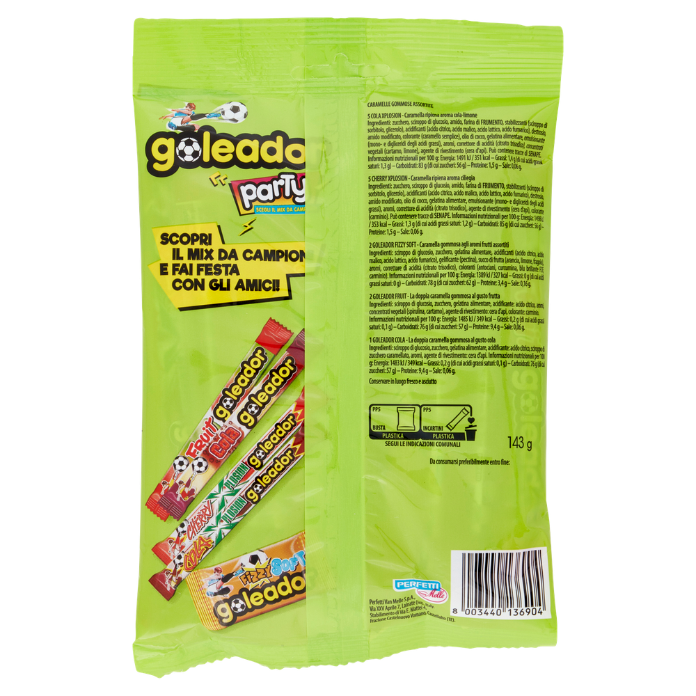 Caramelle Goleador Party Mix Gusti Assortiti 15x9,5g Goleador - Foto 3