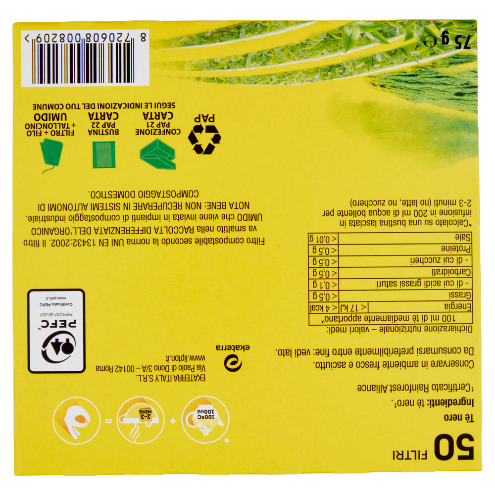 Te' Nero Lipton Yellow Label, Conf.50 Filtri
