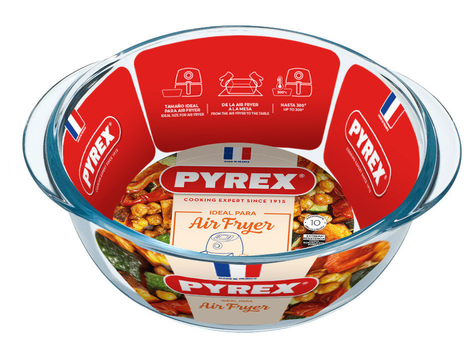 Teglia Per Friggitrice Ad Aria Tonda 1lt In Vetro Pyrex - Foto 1