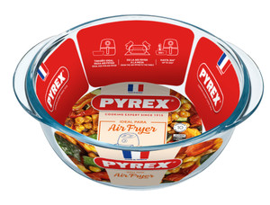 Teglia Per Friggitrice Ad Aria Tonda 1lt In Vetro Pyrex - Foto 1