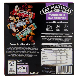 Barrette Mandorle Uva Sultanina Arachidi Albicocche 3x40g Eat Natural - Foto 3