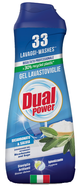 Dual Power gel lavastoviglie bicarbonato e salvia - BRILLO HOUSE