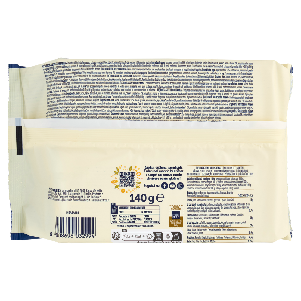 Nutrifree Bontà Soffice Con Panna Senza Glutine - Foto 3