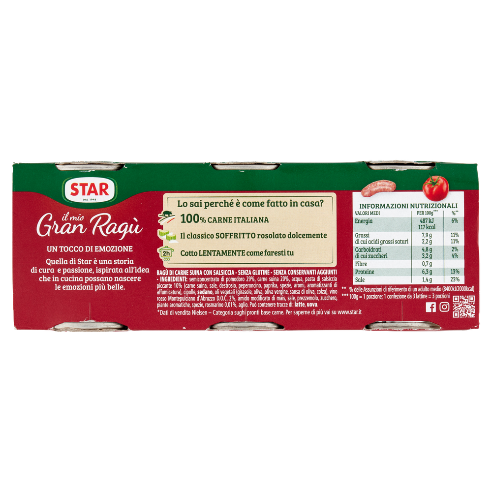 Gran Ragù Star Con Salsiccia 3 Da Gr.100
