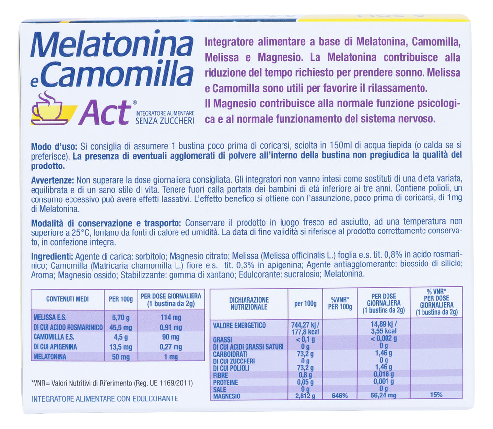 Melatonina E Camomilla Act Bustine Solubili - Foto 3