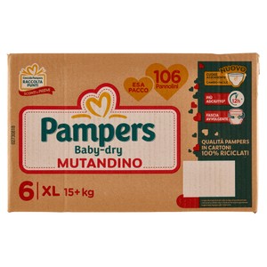 Pannolini Pampers Baby Dry Mutandina Esapack XL X106